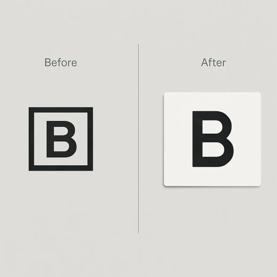 Rebranding before and after comparison
