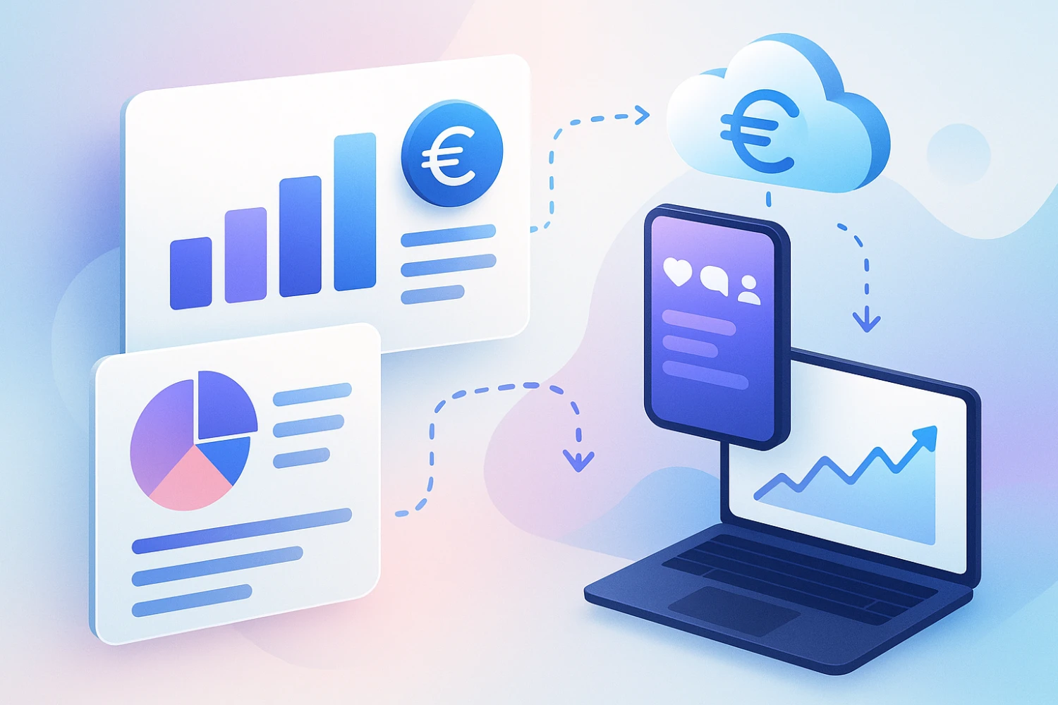 Social media marketing reports and KPIs in euro
